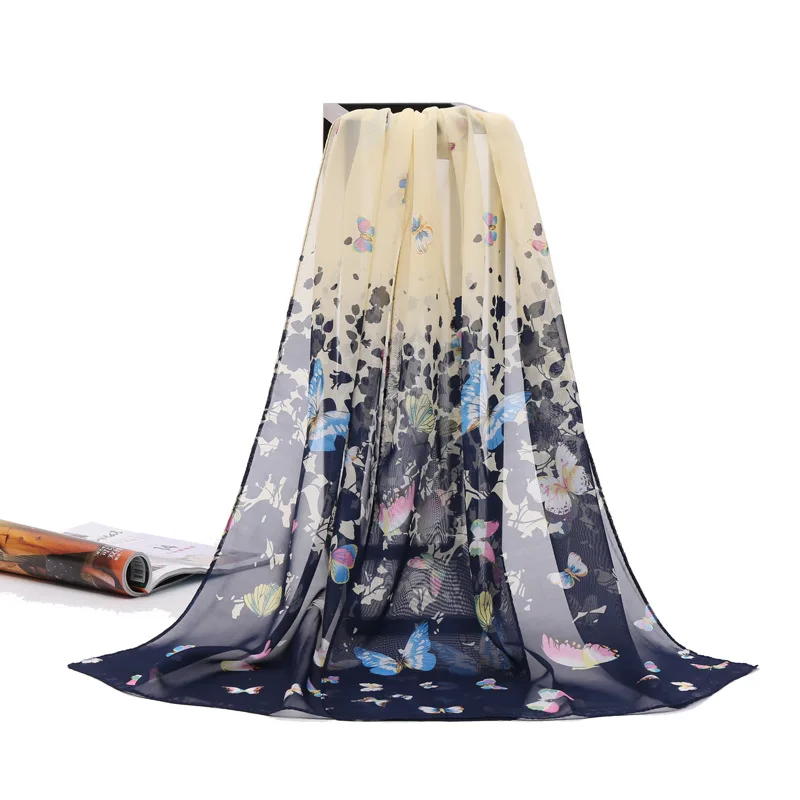 

2018 Spring and Autumn New Chiffon Scarf Scarf Long Printing Variety Scarf Sunscreen shawls Beach towel