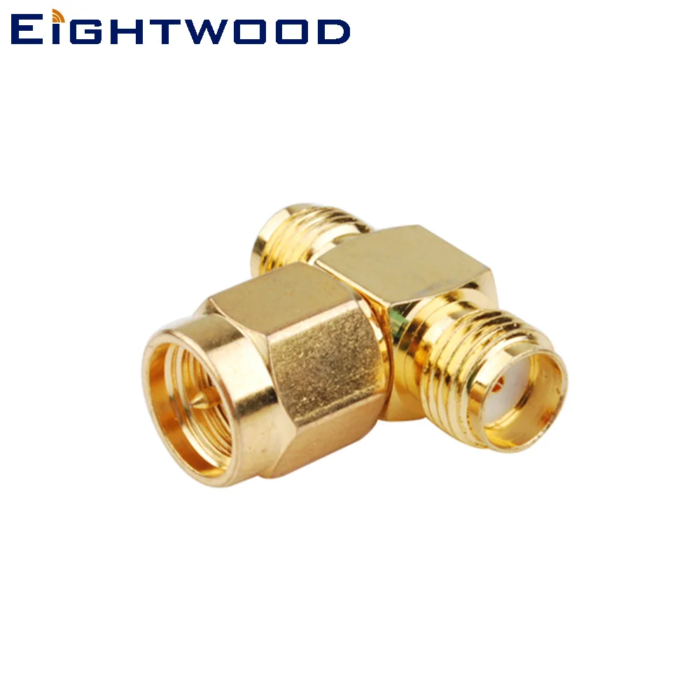Eightwood 10 шт. 3 сторонний SMA RF коаксиальный адаптер штекер к гнезду разъем Т образный