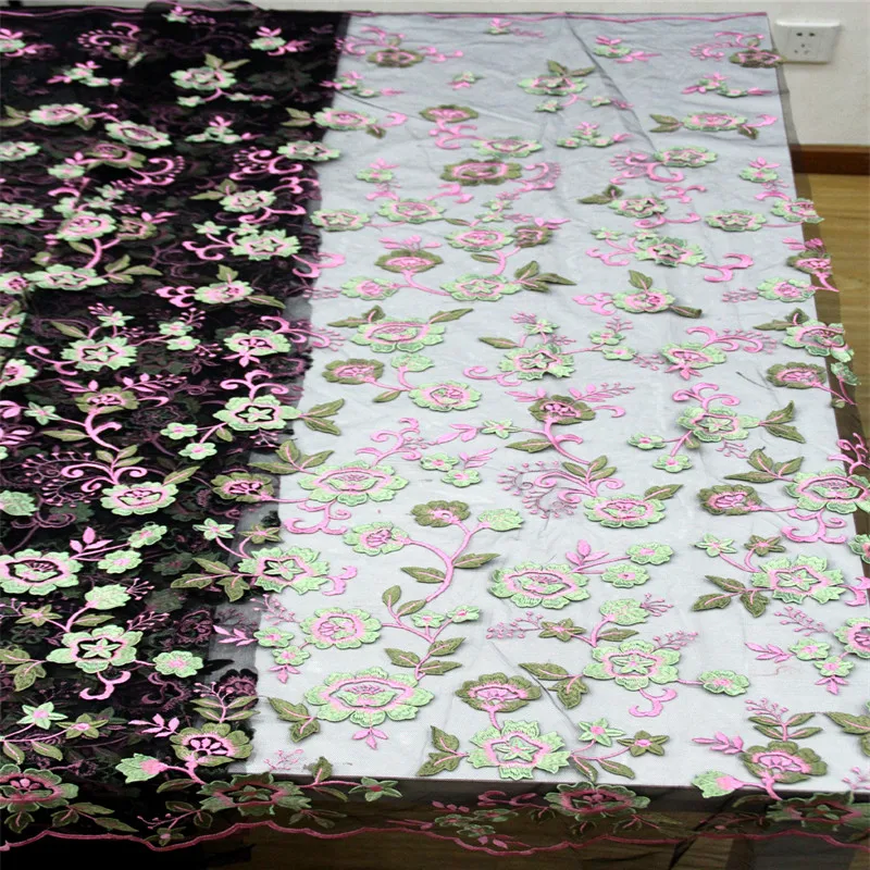 

Multi Color Luxury Tulle Fabric Nigerian Lace African Embroidered High Quality French Applique Lace Dress Fabric For Lady X959-1