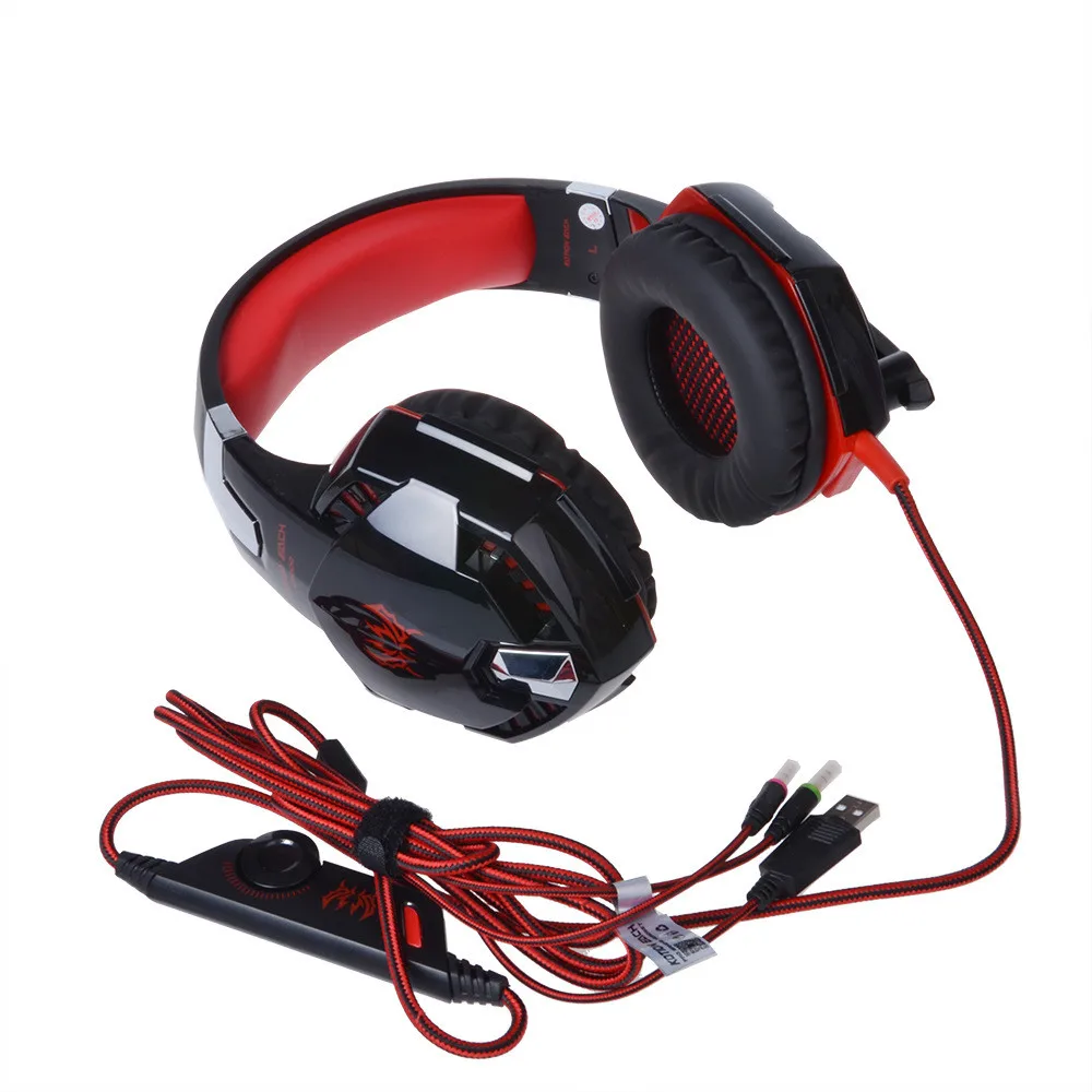 cheap New Over ear Game Gaming Headphone with Mic Stereo Bass LED Light for PC Game Professional Wired Gaming Earphone Free Shipping
