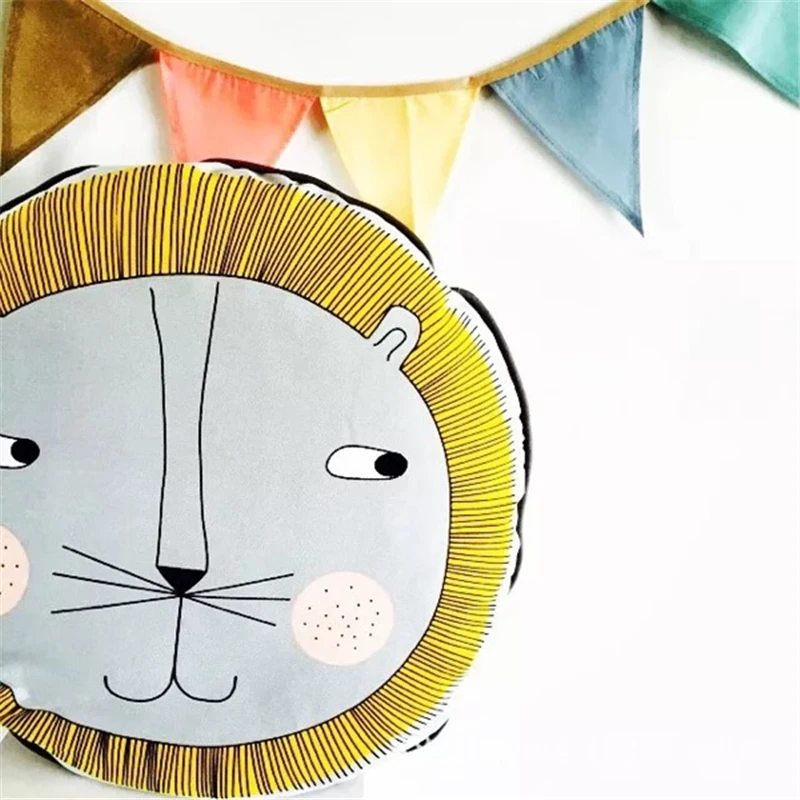 40*40CM High Quality Lion Face Pillow Penguin Bear Animal Pillows Cute Sofa Cushion Baby  Room Home Decor  Gift For Children