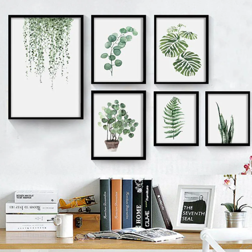 

Watercolor Tropical Plant Leaves Minimalist Art Canvas Poster Painting Nature Wall Picture Modern Home Office Room Decoration
