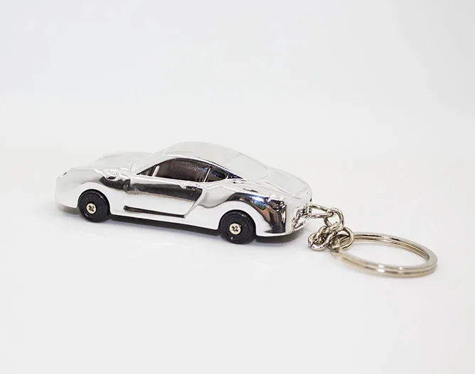 СВЕТОДИОДНЫЙ брелок для спортивного автомобиля со звуком, модный брелок для ключей с фонариками, брелок для автомобиля с гальваническим покрытием - Цвет: Silver