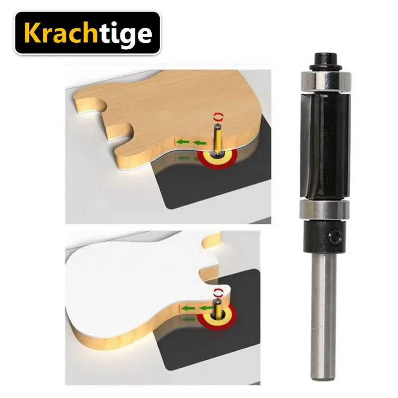 

Krachtige 25mm 1/4 Shank Wood Double Bearing Router Bit Edge End Mill Trimmer Flush Trim Bits tools Milling Cutter /Random Color
