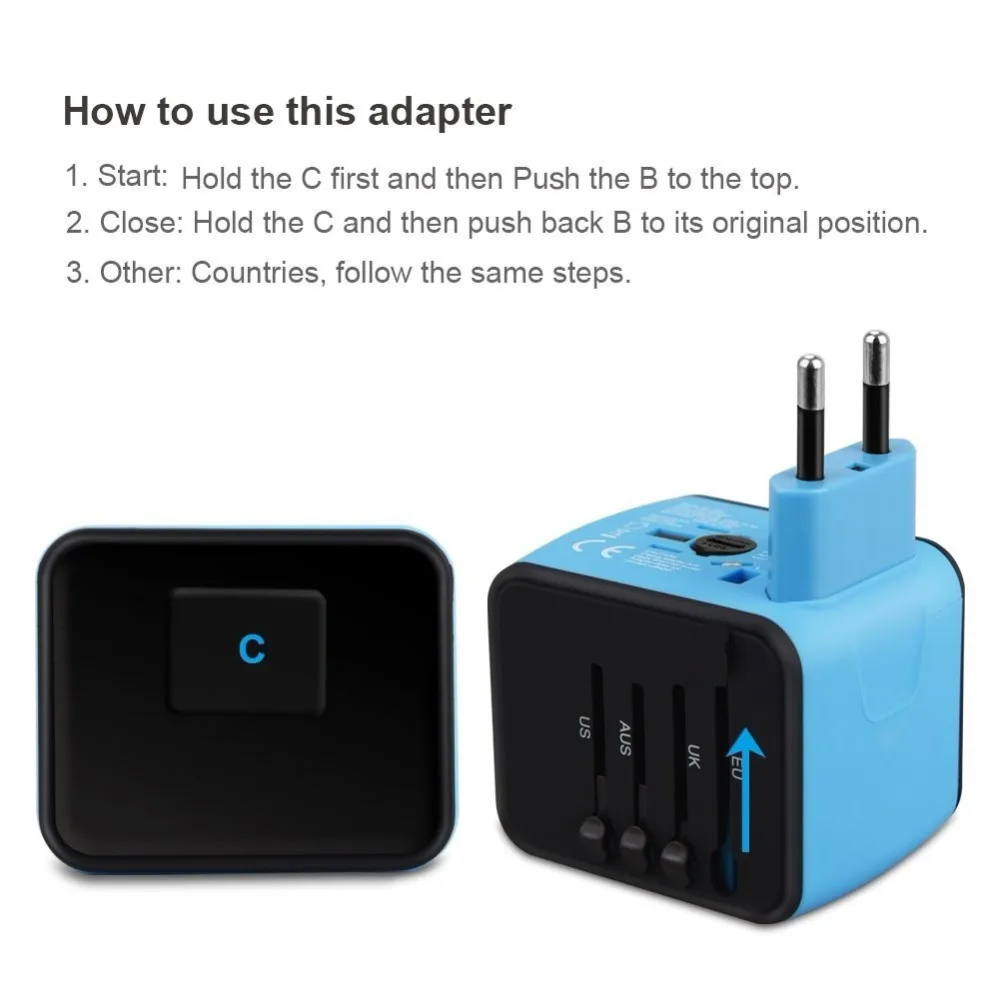 Carregador de Energia Adaptador de Viagem para Eua Unido e ue Conversor de Adaptador de Energia ac para Parede Yijee Universal Internacional Reino - Image 4