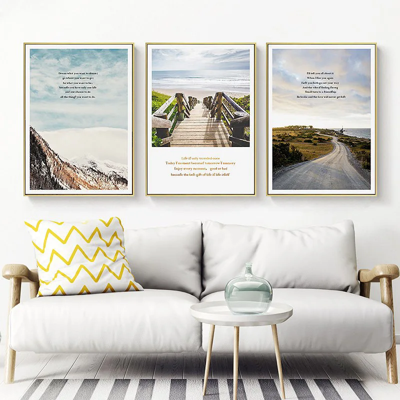 

SD LINLEEHONSimple Nordic Art Poster Travelling On Way The World Home Decor Art Pictures Painting Wall Picture Printed On Canvas