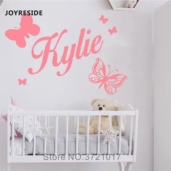 

JOYRESIDE Girls Custumed Name Wall Decal Vinyl Sticker Girls Bedroom Butterfly Cute Home Decor Wall Decal Interior Design A574