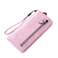 Винтажный женский кошелек из искусственной кожи держатель для карт портмоне сумка для телефона клатч