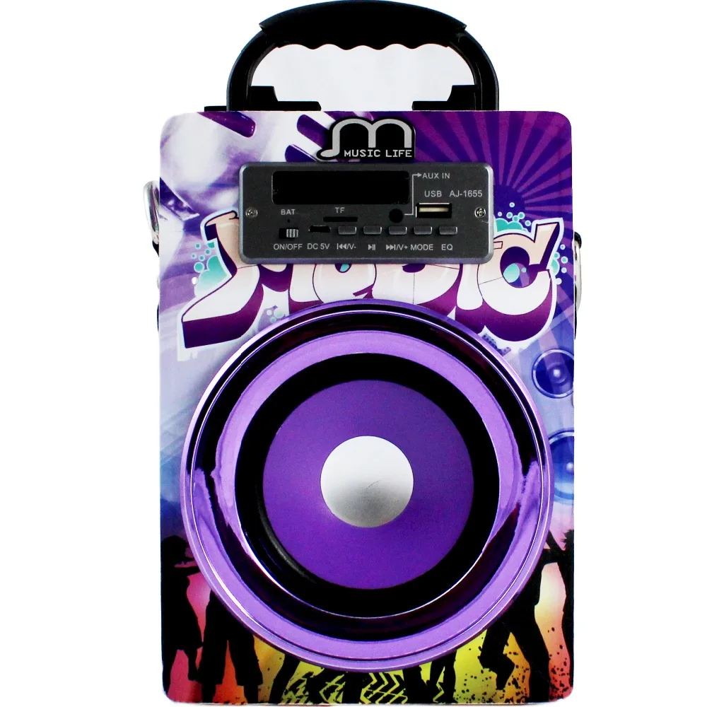 Portable Bluetooth Speaker Portable Karaoke Speaker with Microphone FM Radio TF Card 3 Color Cheap