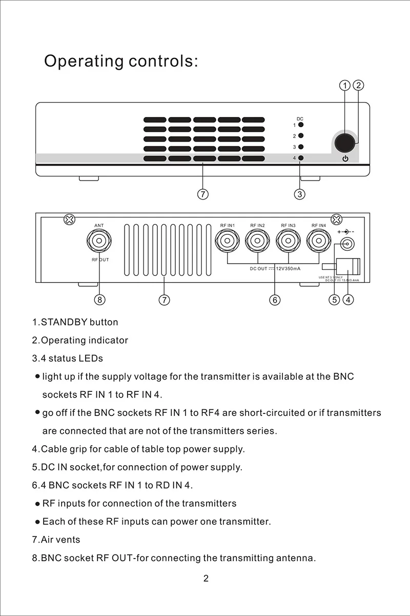 AC3 набор активных антенн-комбинер UHF 470-900MHZ антенный комбинер-сплиттер для системы мониторинга в уши передатчики