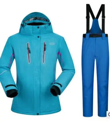 color 2 MUTUSNOW Для женщин лыжная куртка брюки сноубордические костюм ветрозащитный Водонепроницаемый уличная спортивная одежда зима Костюмы Брюки утепленные Термальность - Цвет: color 2