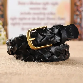 

Top layer leather belts for women fashion kintted cowskin belt ceinture femme women belt waist casual pants waistband belts