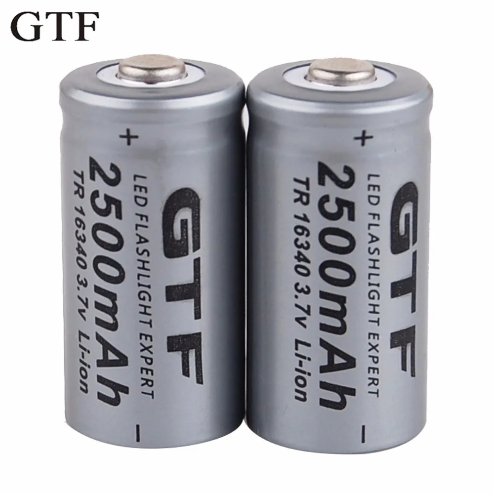 Литий ионный аккумулятор GTF 3 7 в 2500 мАч перезаряжаемые батареи CR123A 16340 CR123 для