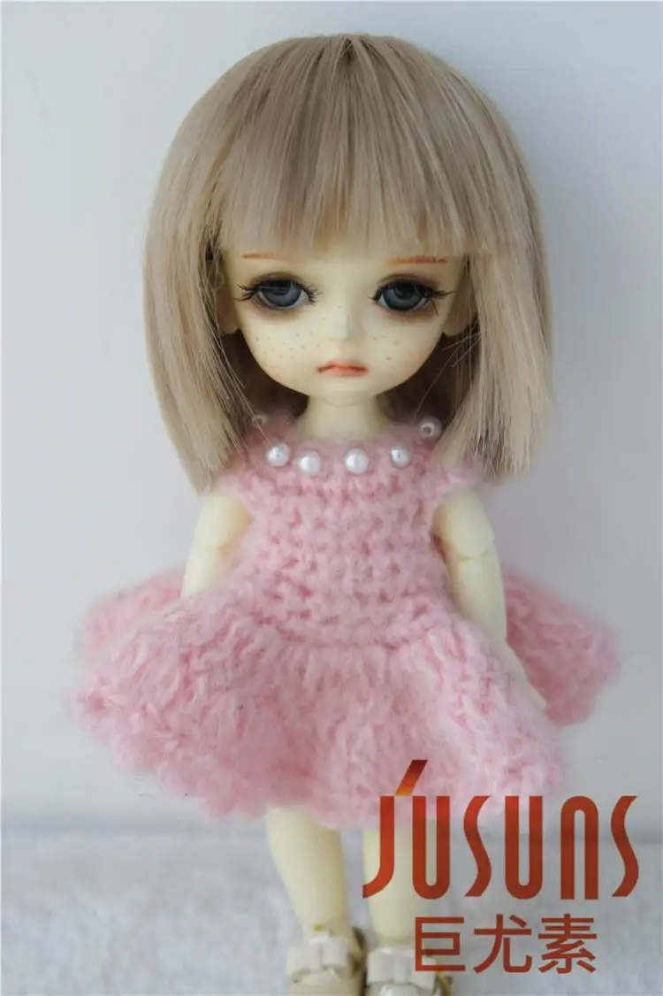 JD234 1/12 1/8 BJD парик короткая кукла бобо парик Размер 4-5 дюймов 5-6 дюймов куклы аксессуары термостойкие парики - Цвет: 5-6inch As Brown 16