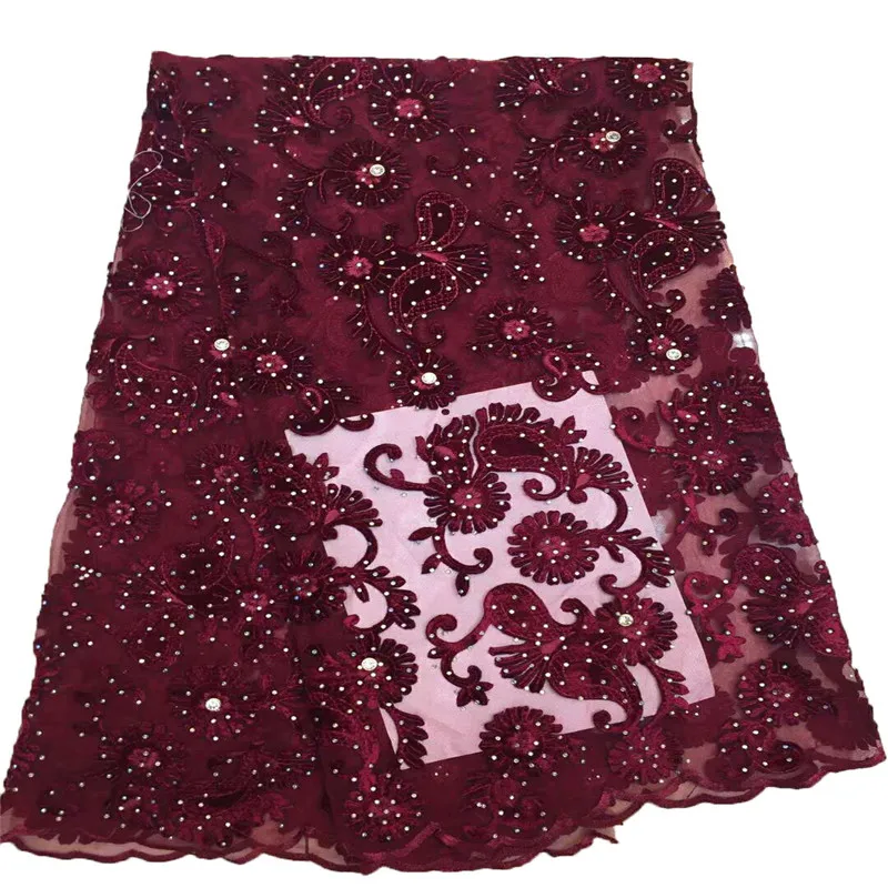 

Latest Tulle Lace Fabric Embroidery African French Wedding Lace 2018 Net Lace Fabric With Rhinestones X781-1