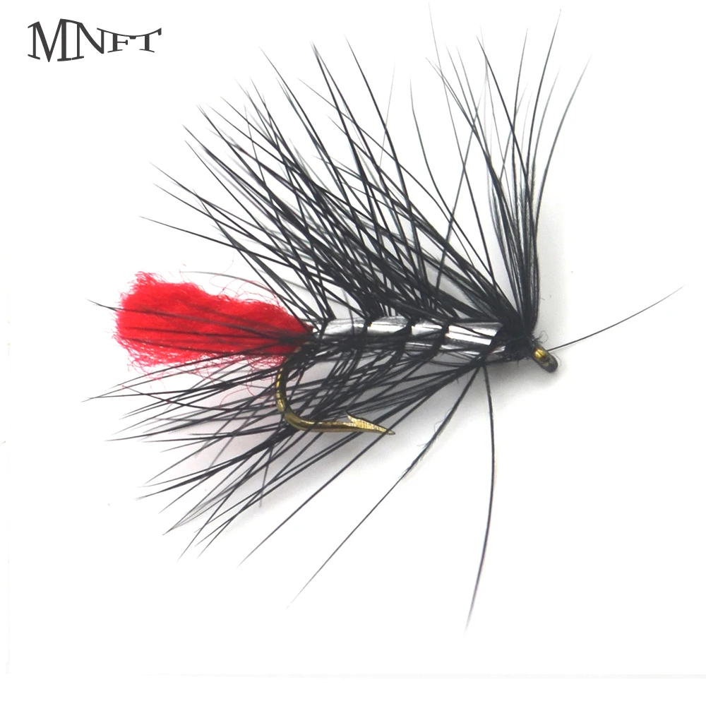 MNFT 10PCS streamer Trout Lure 12 Fly Fishing Black Hackle Nymph Flies