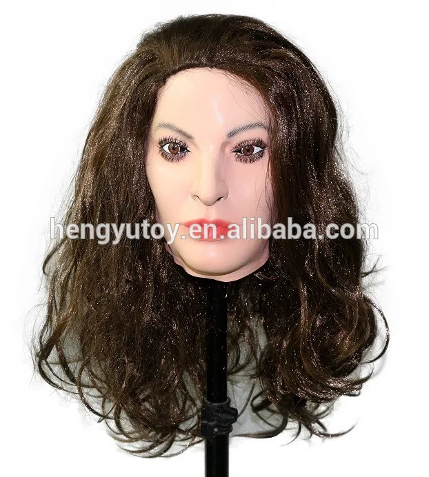 máscara de rosto humano realista feminino borracha traje festa adereços látex crossdressing sexy feminino para transgênero