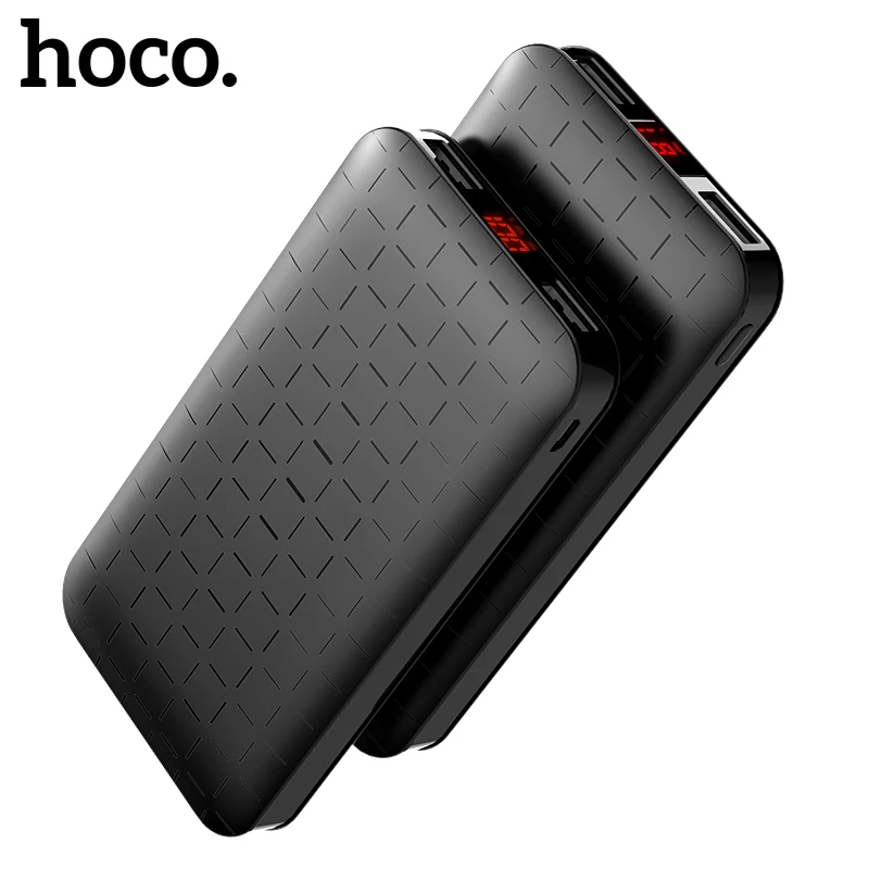 

HOCO 10000 mAh Power Bank Ultra-thin Polymer Powerbank Dual USB 5000mah External Battery LED Display for iPhone X XS Max Xiaomi