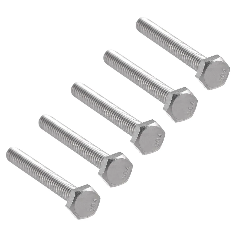 

UXCELL 5pcs 1/4-20*2" 304 Stainless Steel Hex Head Screw Bolts Fastener For Home Office Appliance Other Machinery Industry