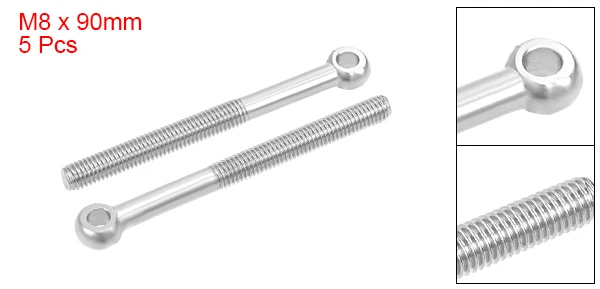 uxcell M6 x 30mm 304 Stainless Steel Machine Shoulder Lift Eye Bolt Rigging 10pcs Silver Tone uxcell M6 x 30mm 304 Stainless Steel Machine Shoulder Lift Eye Bolt Rigging 10pcs Silver Tone