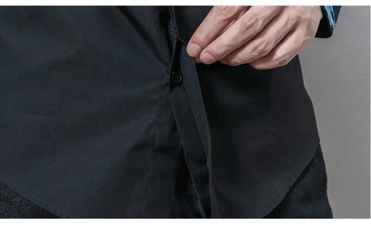 MRDONOO Осенняя мужская рубашка в японском китайском стиле, с вышивкой, с длинным рукавом, в стиле ретро, повседневная, тонкая, с вышивкой, с воротником-стойкой