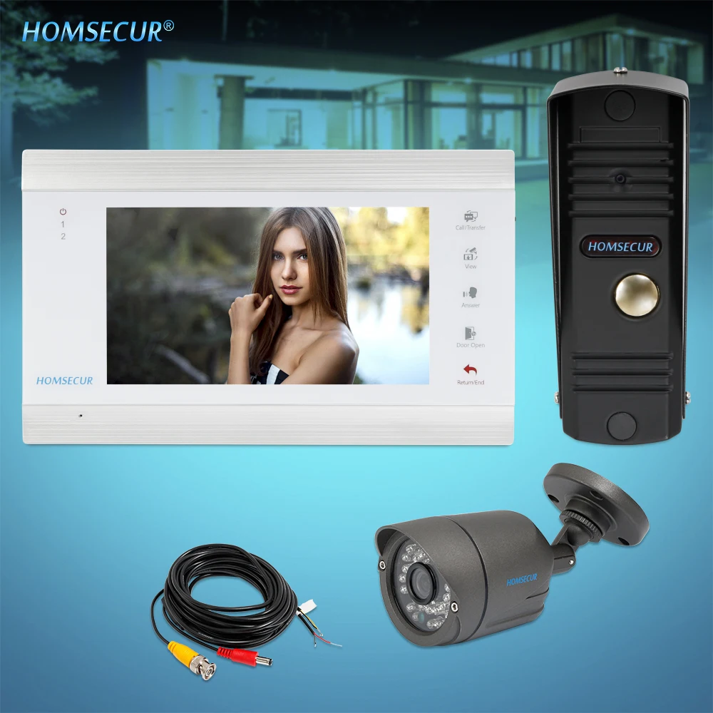 

HOMSECUR 7" Video Door Phone Intercom System 1.3MP with 1.3MP CCTV Camera 110 (BC011HD-B +BM705HD-W)