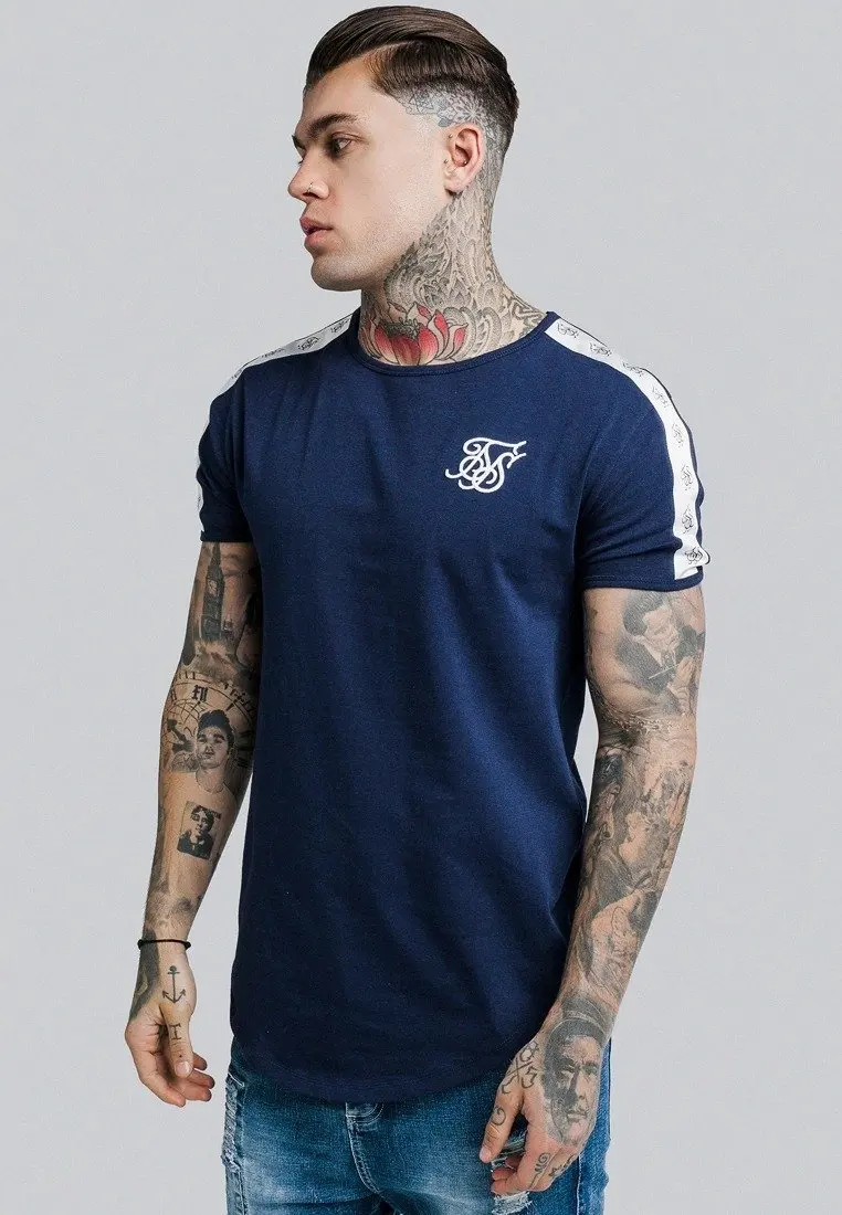 SikSilk S/S реглан глубокий темно-синяя футболка мужская футболка