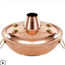 32 см ручной работы из чистой меди Электромагнит котел индукционная плита hot pot суп Сычуань жаровне Старый Пекин негодный блюдо