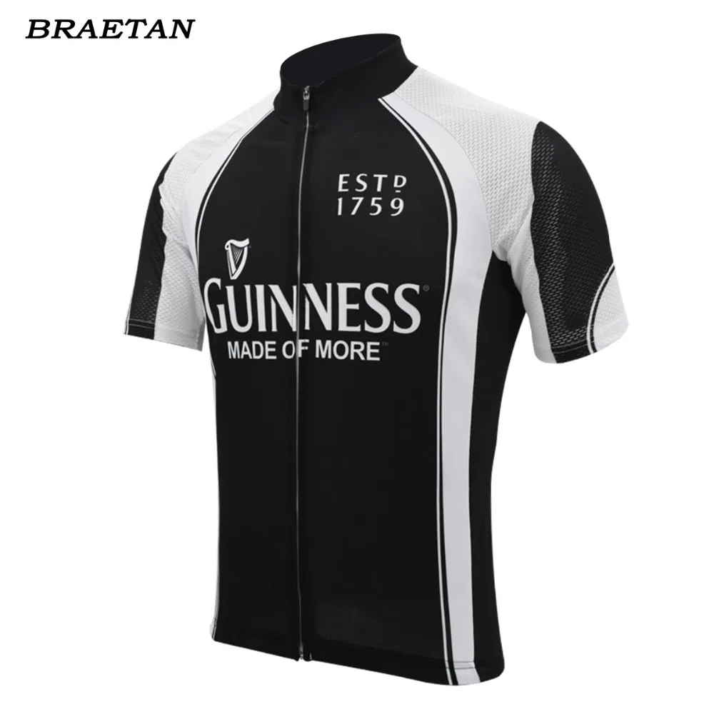 

black cycling jersey summer short sleeve black beer bike wear black jersey road jersey cycling clothing maillot braetan