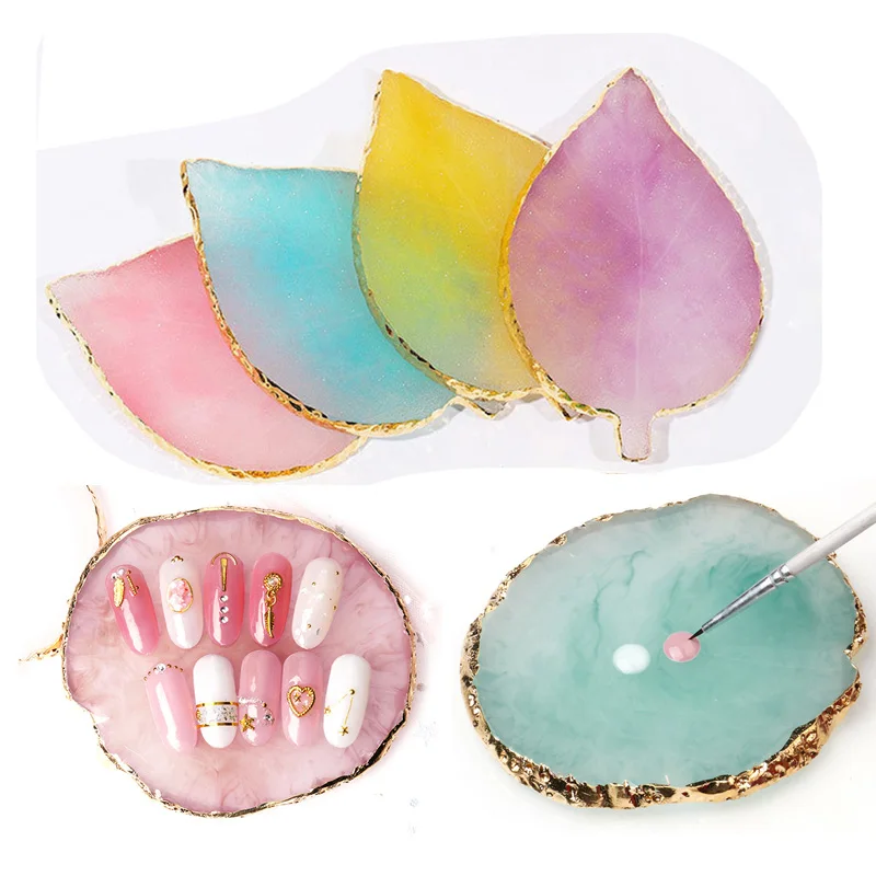 

1Pc Natural Resin Nail Color Paint Palette Holder Drawing Nail Art Color Palette for Nail Color Mixing Display Nail Art Tools