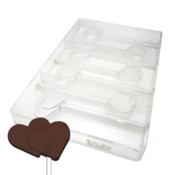 

Goldbaking Heart Pop Chocolate Mold Polycarbonate Heart Chocolate Mould Tray