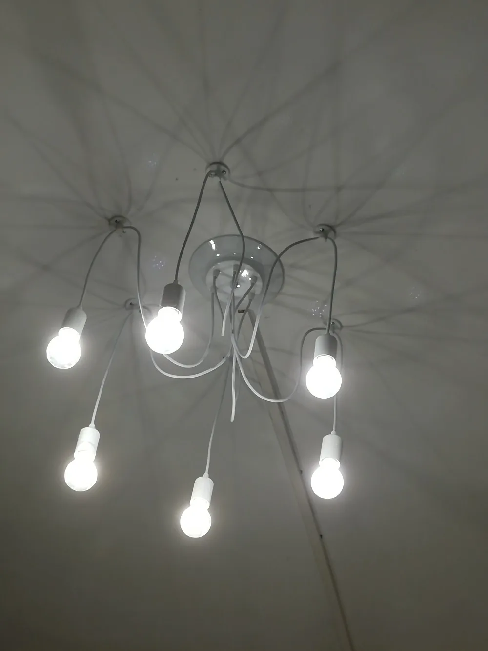 Branco 10 Luzes Lustre Retro Edison Lâmpada Loft Luz Pingente Aranha Restaurante Armazém ac 85 V-260 v 5 - 6 8 Mod. 135979 9 Branco 5 6 8 10 luzes lustre