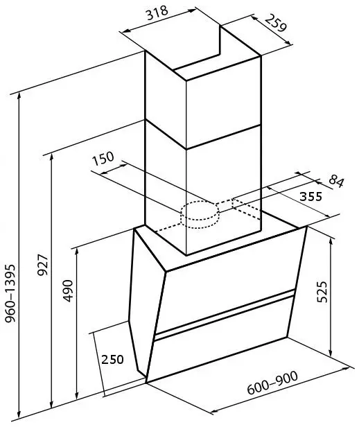 Наклонная вытяжка Korting KHC 99080 GN