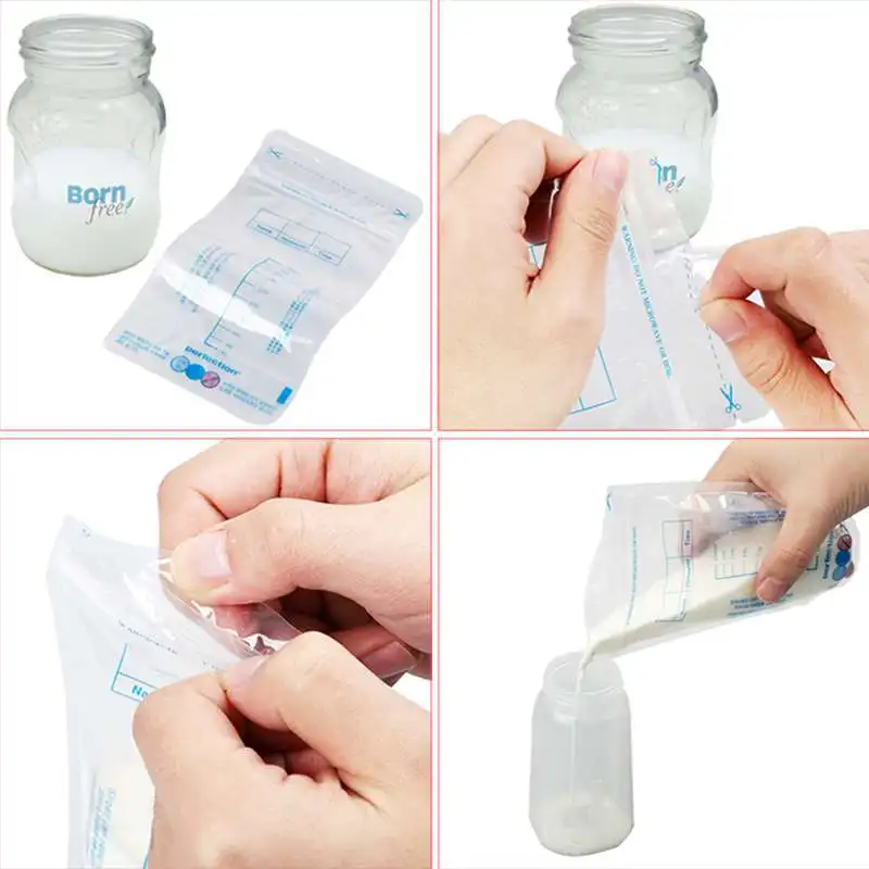20 Pieces 250ml Milk Freezer Bags Mother Milk Baby Food Storage Breast Storage Bag BPA Free Baby Safe Feeding Bags Feeding