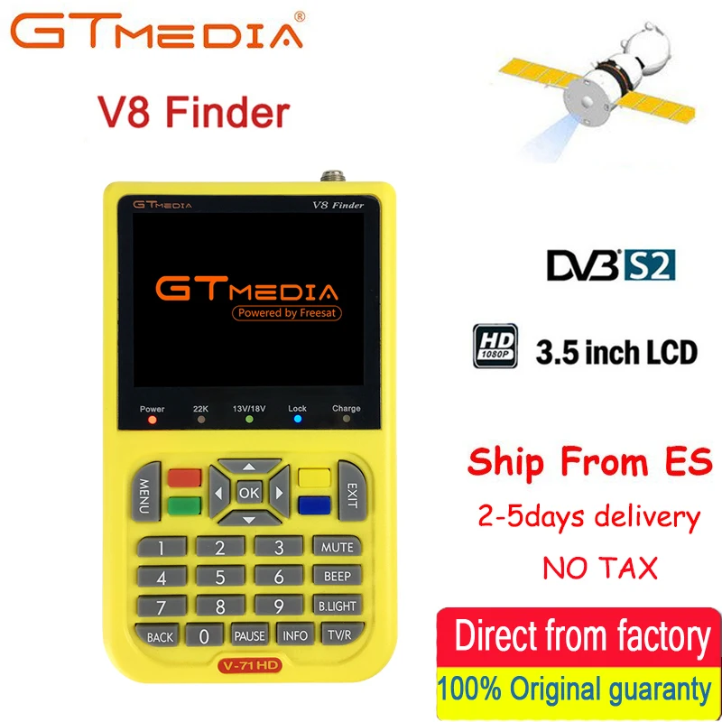 

GT Media V9 Super DVB-S2 Freesat Satellite Receiver freesat V8 Super New Version H.265 WIFI+1Year Europe Spain CCcam TV decoder