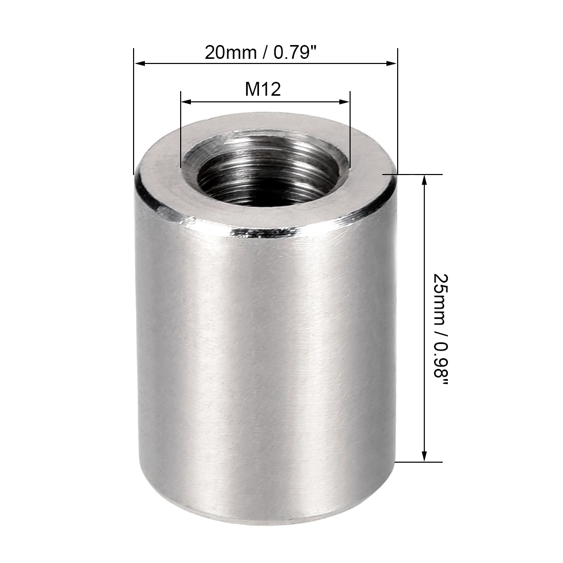 M6 M8 M10 M12 M14 M16 M18 M20 Hex Round Long Connector Joint Nut Coupling Nuts 