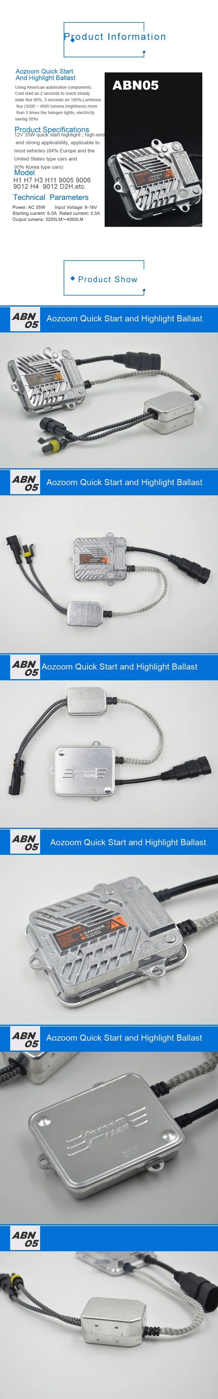 Hot selling Aozoom 12V 35W Quick Start Highlight Ballast