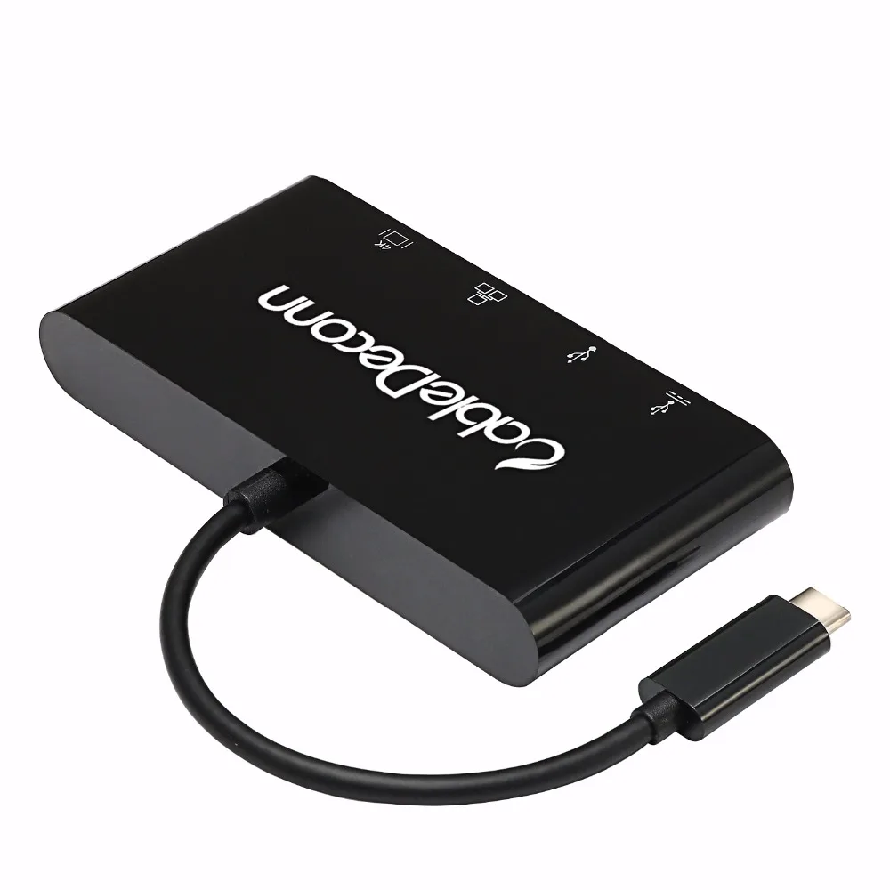 thunderbolt 3 dock station USB hub usb3.1 type-c to hdmi  rj45 usb3.0 adapter cable converter for 2017 macbook pro Dell XPS asus