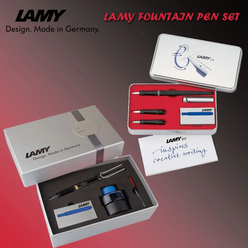 

Original Lamy Fountain Pen Set , Safari 19SDS-M , JOY 11-S , Ideal Pen Gift Set