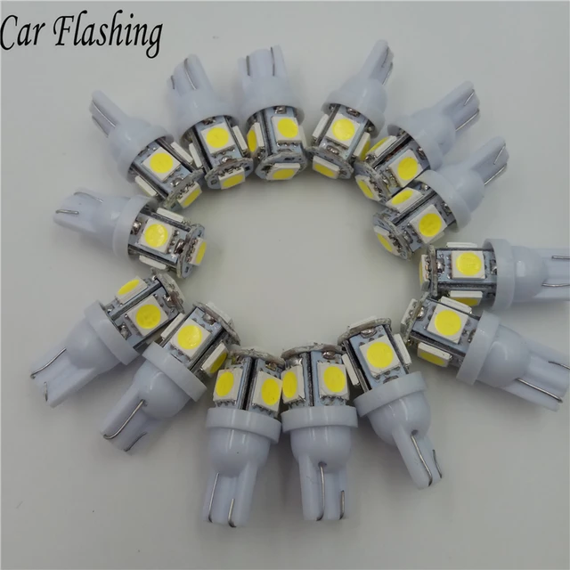 مصباح وامض للسيارة LED ، 100 قطعة ، ترويج T10 5 smd 1206 5led 5SMD 194 168 192 W5W 3020 12v ، إضاءة ذاتية الإسفين-2