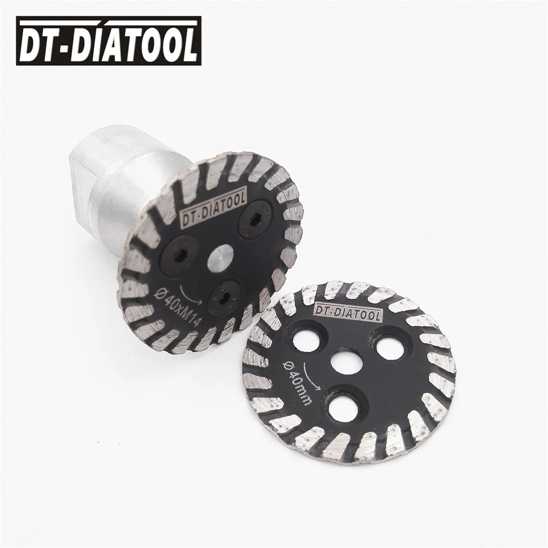 DT-DIATOOL 2pcs Mini Diamond cutting disc Hot pressed saw blade 1pc removable M14 flange carving stone marble concrete