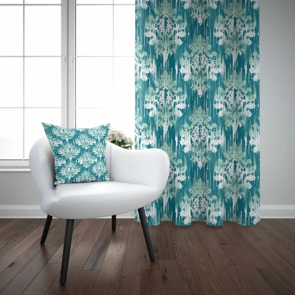 

Else Green Damask Ottoman Turkish Ethnic Design 3D Print Living Room Bedroom Window Panel Curtain Combine Gift Pillow Case