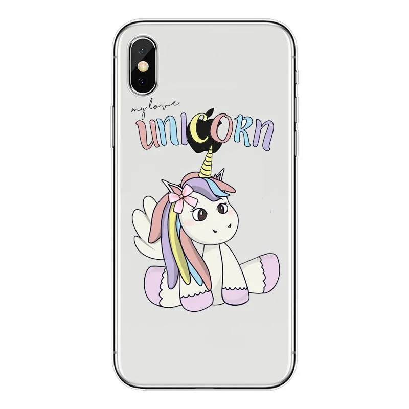 Чехол с рисунком единорога на жестком ПК для Iphone 7 6 S 8 Plus 5s SE X Coque Fundas