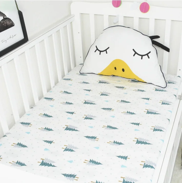 100% хлопок постельное белье кроватку простынь мягкая детская кровать матраса мультфильм печати новорожденного постельные принадлежности
