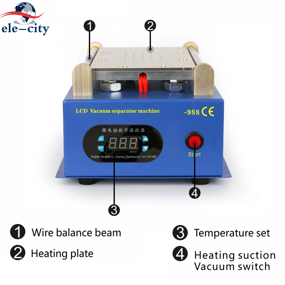 TBK-988 Manual Split Screen Machine LCD/Touch Screen/Glass Separator Built in Vacuum Pump for 7 inch Low Noise | Аксессуары для