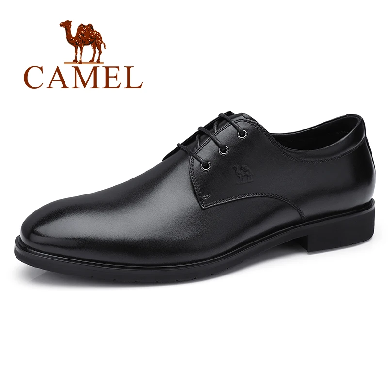 

CAMEL Men Dress Shoes Men's Genuine Leather Office Business Men's Derby Shoes Lightweight Soft Waxed Cowhide