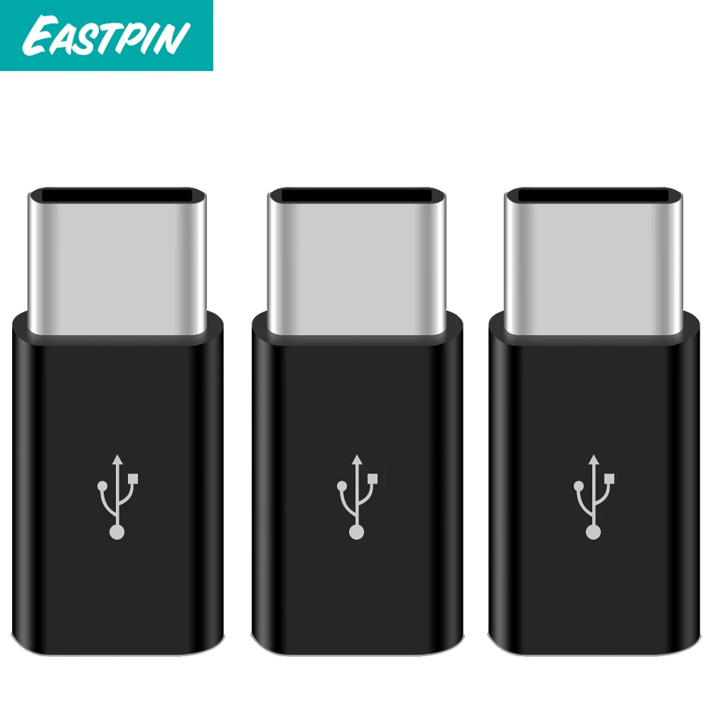 

Eastpin 3pcs Micro USB to Type-C USB Adapter Converter Data Cable Adapter for Xiaomi Huawei P20 Honor 10 Samsung HTC One Plus 6