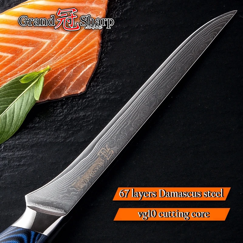 Дамасские кухонные ножи японский дамасский стальной нож набор Santoku скрепляющий
