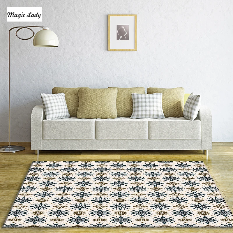 Carpet Living Room Modern Bedroom Squares Abstract Lines Geometrical Classical Pattern Circles