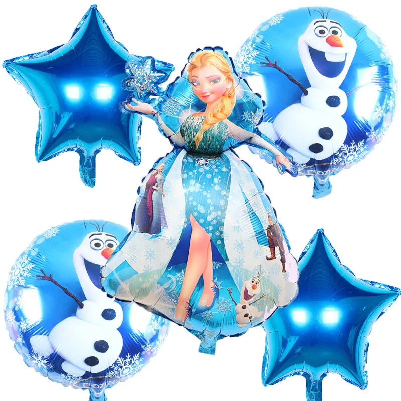 5 шт./лот, костюм снежной принцессы Эльзы из 5 предметов, воздушные шары из алюминиевой фольги, украшение на день рождения, свадьбу, детские подарки, Globos